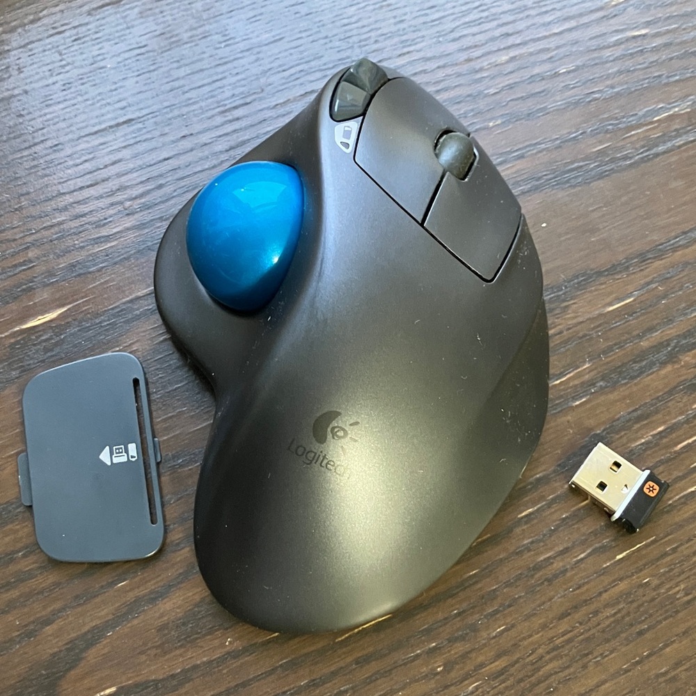 Logitech M570 Wireless Trackball Mouse with Receiver Gray Black - Tested Works